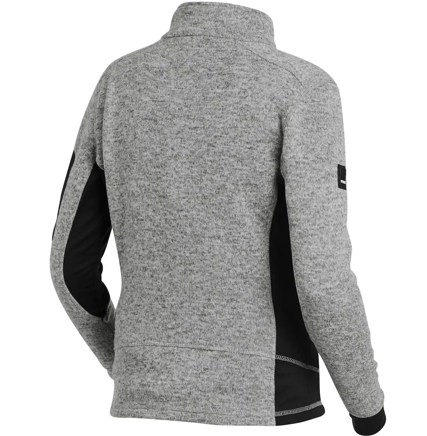 Damen Strick Fleecejacke "MARIEKE" in grau/schwarz, XXL - Thumbnail 2