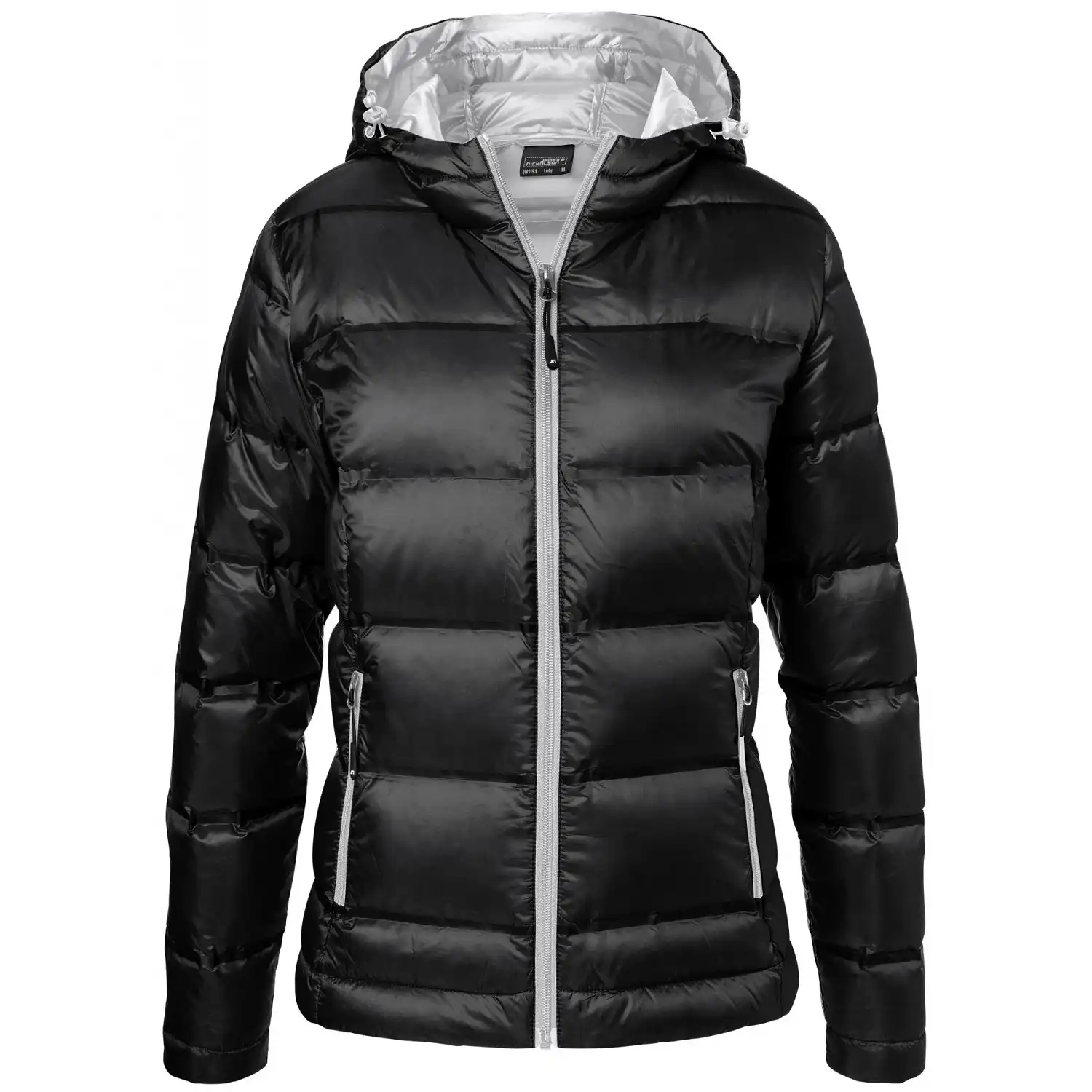 Damen Kapuzendaunenjacke "JN1151"-Daiber in black/silver, L - Bild 1