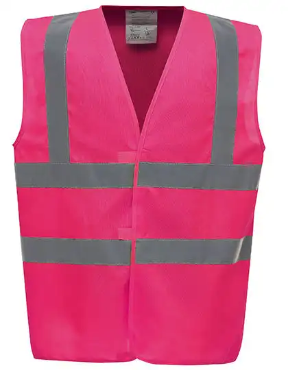 Warnschutz-Weste High-Vis 2-Bands "YK100" in pink, M - Bild 1