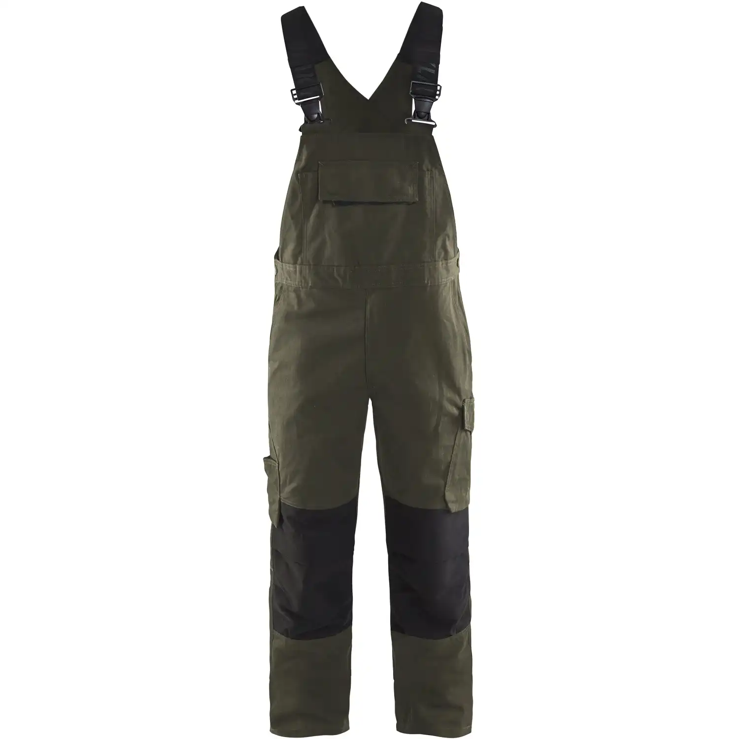 Stretch Latzhose "2695" in olive/schwarz, C62 - Thumbnail 1