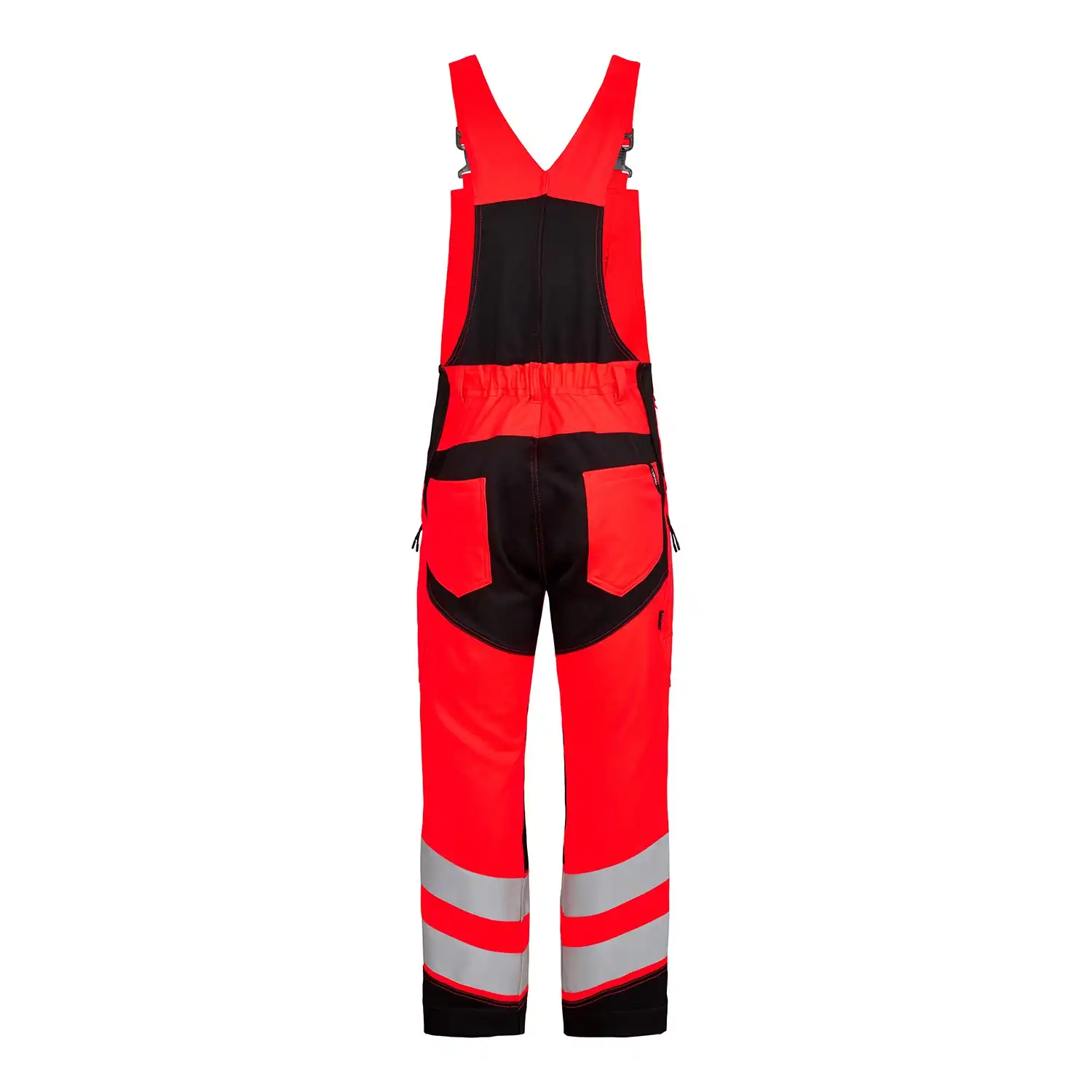 Warnschutz Stretch Latzhose "3544-314" Safety Kl. 2 in rot/schwarz, 58 - Thumbnail 2