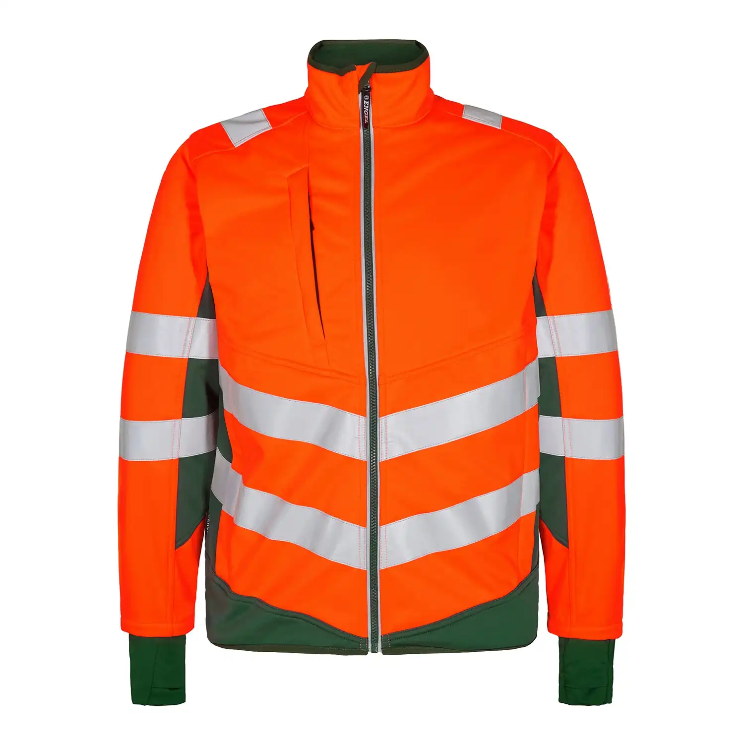 Warnschutz Softshell-Jacke "1158-237" Safety Kl. 2 in orange/grün, L - Thumbnail 1