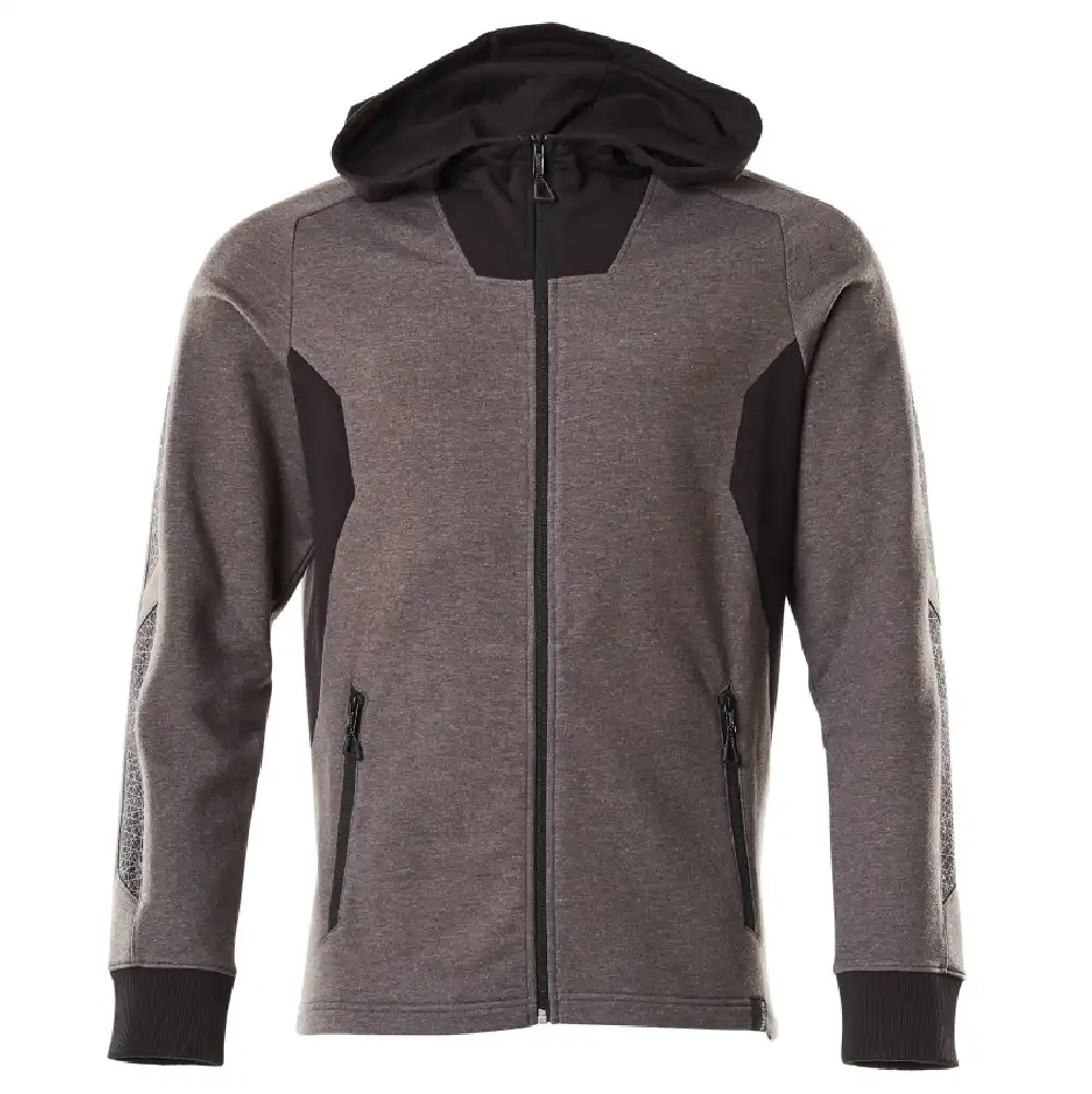 Kapuzen-Sweatjacke "ACCELERATE" in dunkelanthrazit/schwarz, L - Bild 1