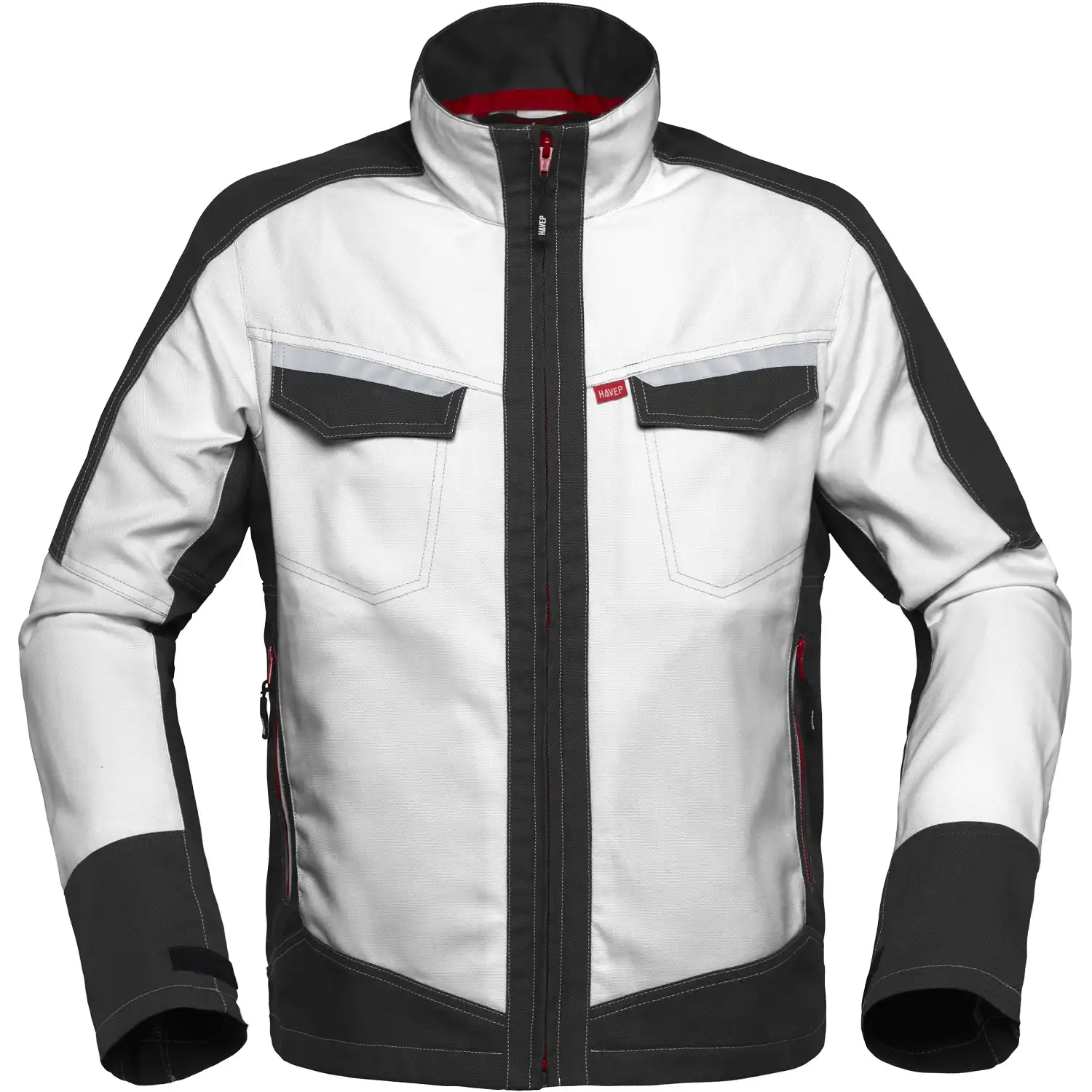 Bundjacke "50172" Attitude in weiß/dunkelgrau, XS - Thumbnail 1