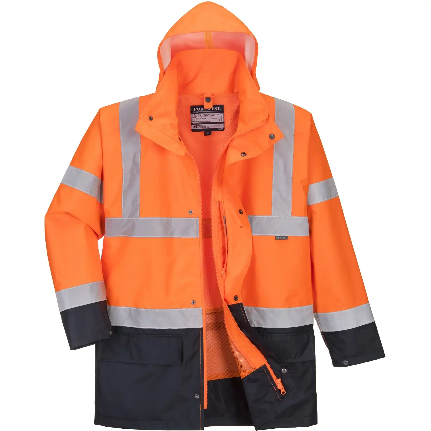 Warnschutz Winterjacke 5in1 "S766" in orange/marine, L - Thumbnail 1