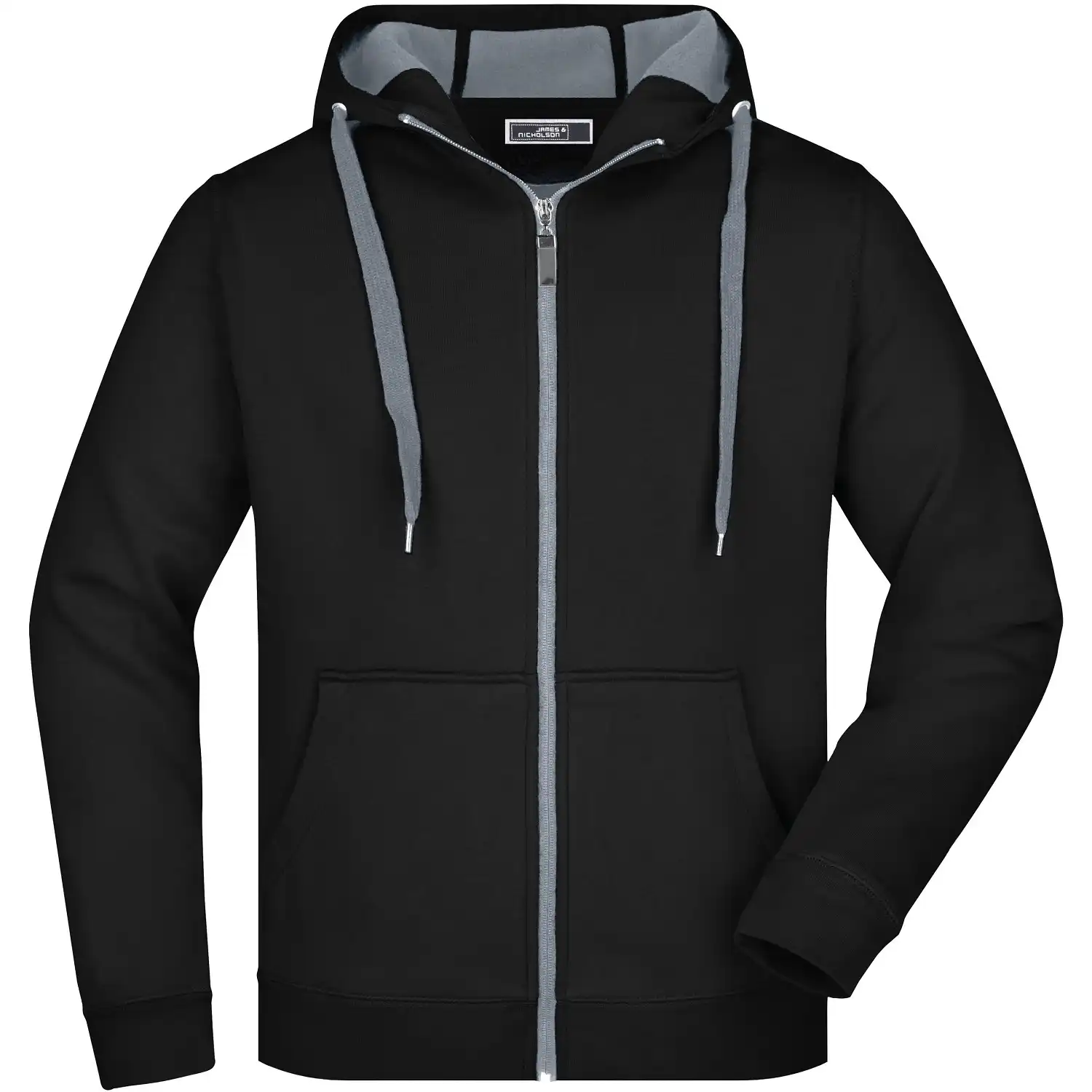 Kapuzen-Sweatjacke Doubleface "JN355" in schwarz, M - Bild 1