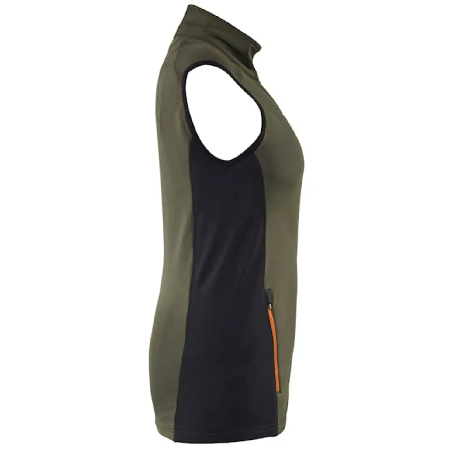 Damen Fleeceweste "STRIKER" in XS, waldgrün/rost - Thumbnail 2