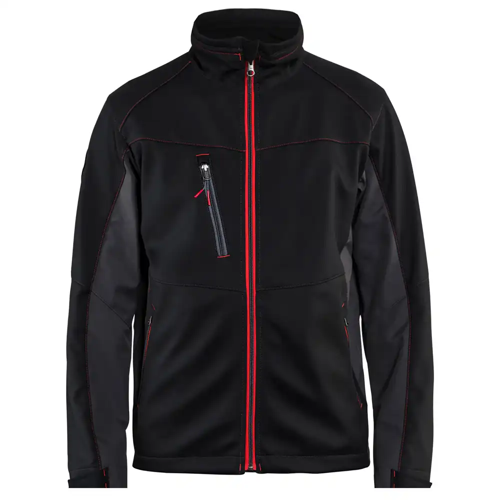 Softshelljacke "4950" in schwarz/rot, 3XL - Thumbnail 1