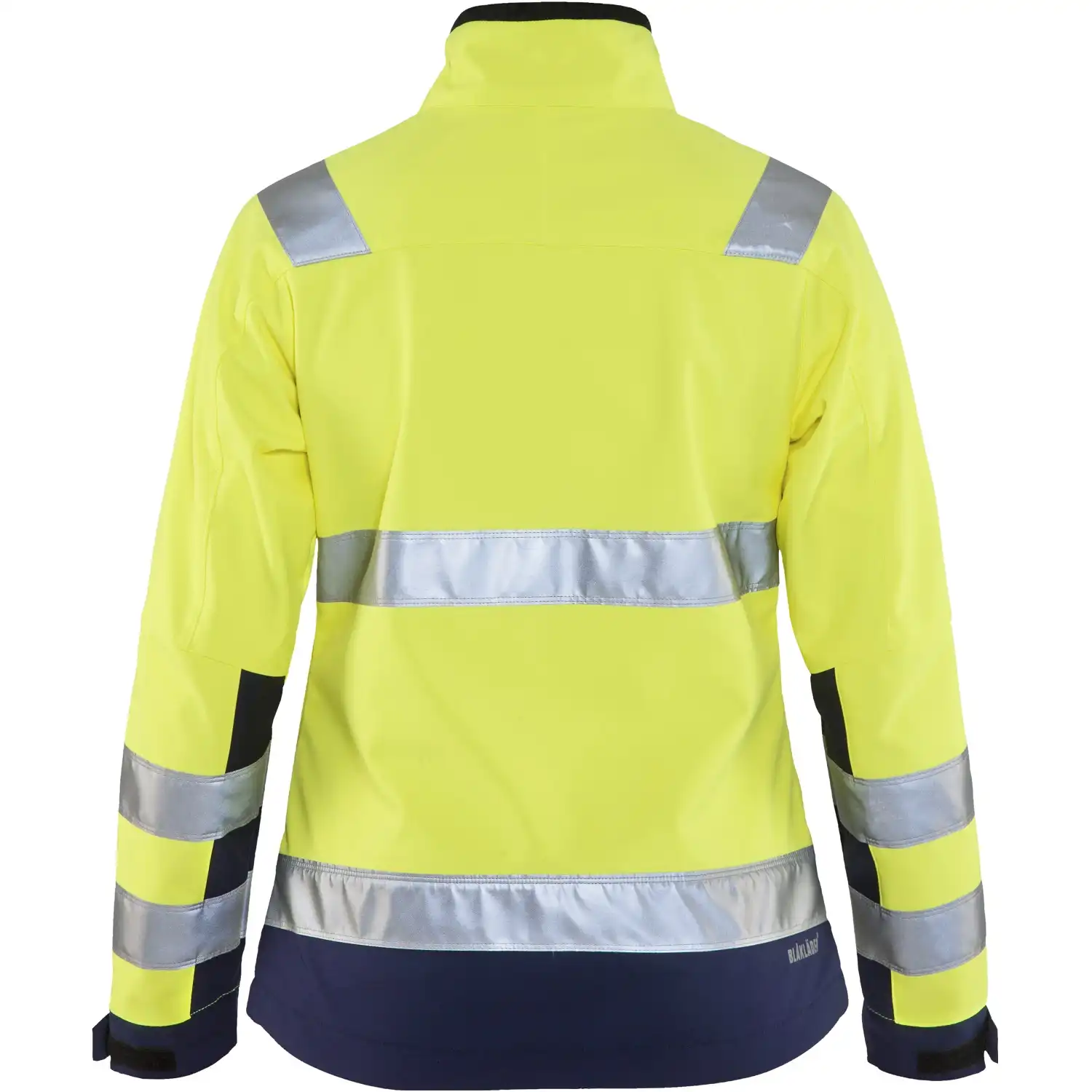 Damen Warnschutz Softshelljacke "4902" in gelb/marine, 3XL - Thumbnail 2