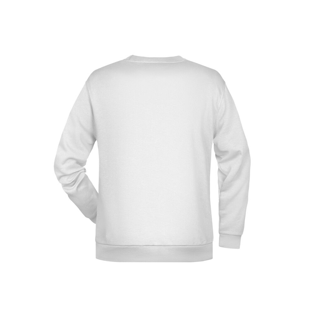 Herren Basic Sweatshirt "JN794" in white, L - Thumbnail 2