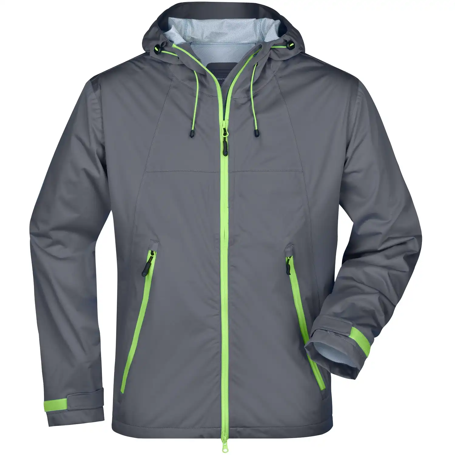 Ultralight Regenjacke "JN1098" in iron-grey/green, L - Bild 1