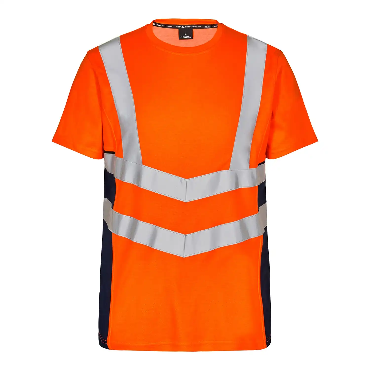 Warnschutz T-Shirt "9544-182" Safety Kl. 2 in orange/marine, L - Thumbnail 1