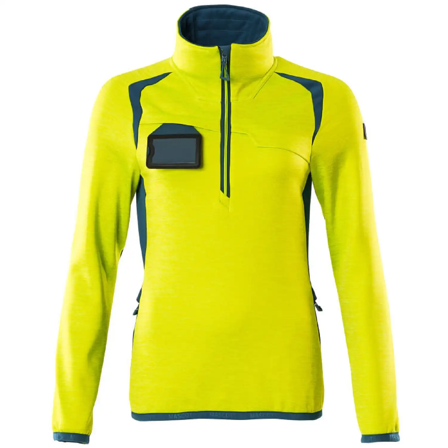 Damen Fleecepullover "ACCELERATE SAFE" in gelb/dunkelpetroleum, S - Thumbnail 1