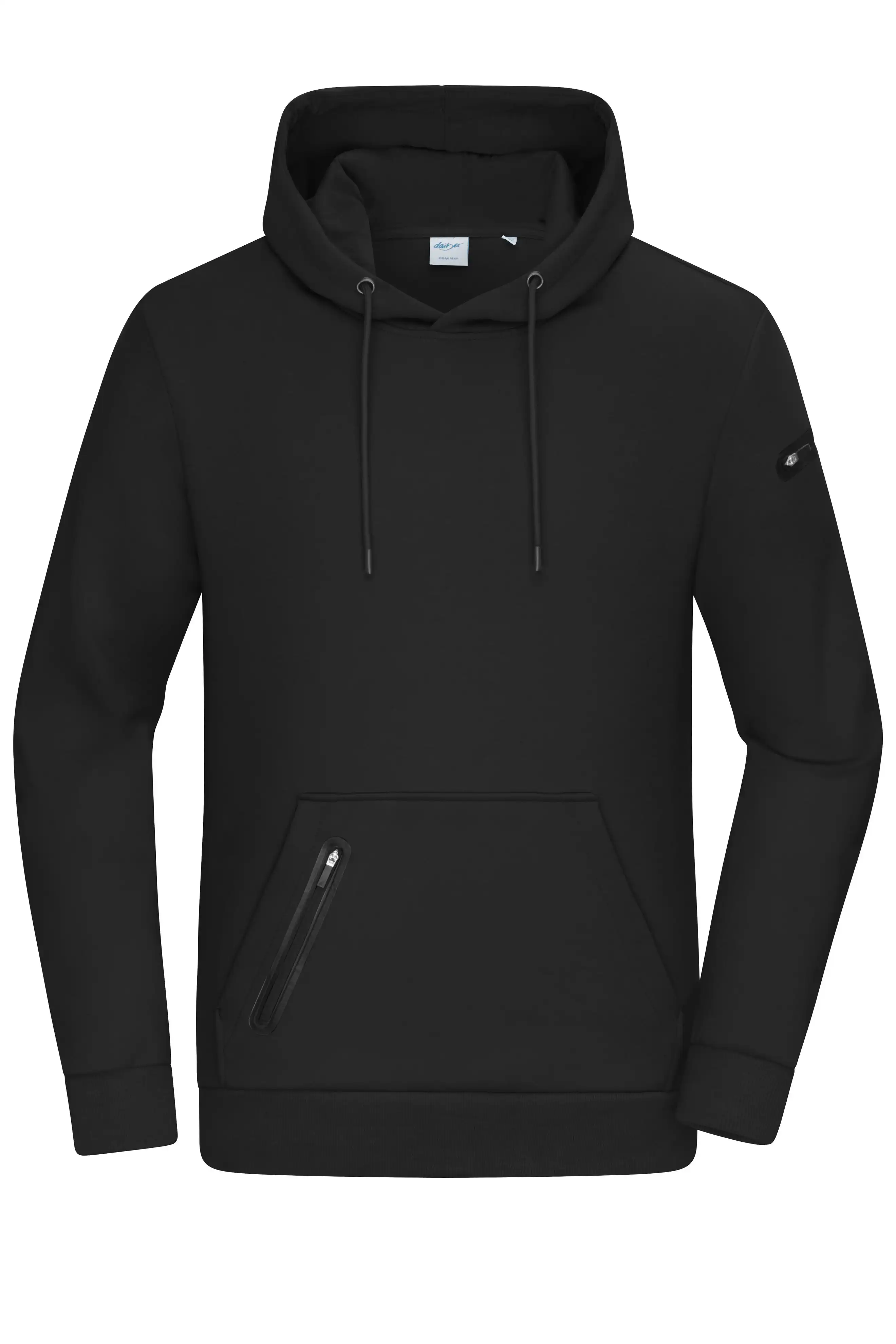 Herren Kapuzen-Sweatshirt "INTERLOCK" 8046 in black, M - Thumbnail 1