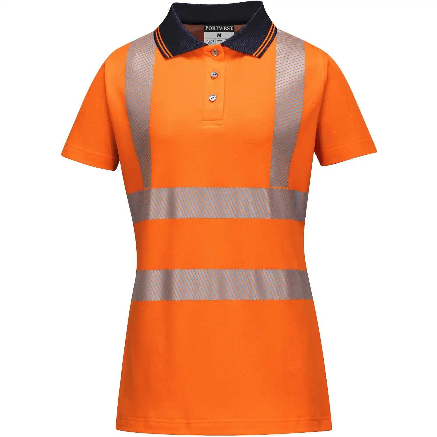 Damen Warnschutz Polo-Shirt "LW72" in orange/schwarz, M - Bild 1
