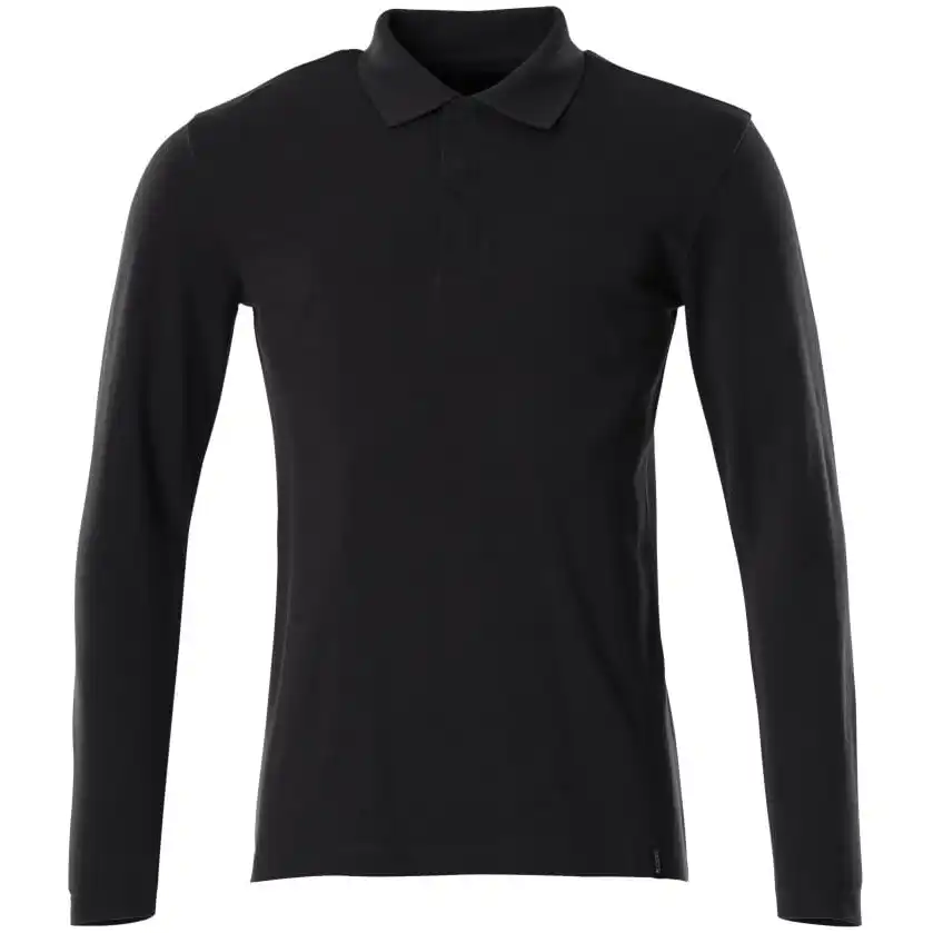 Polo Langarm-Shirt "20483" Crossover in vollschwarz, S - Bild 1