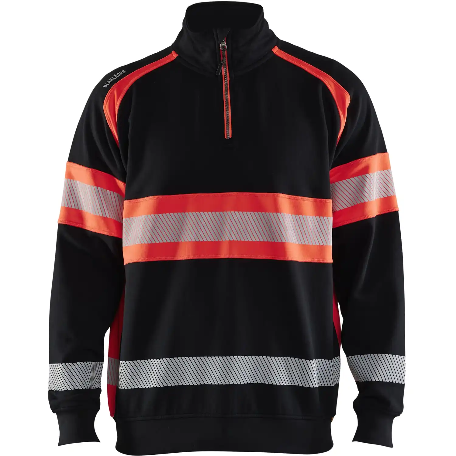 Warnschutz Zip-Sweatshirt Kl. 1 "3553" in schwarz/rot, 3XL - Thumbnail 1
