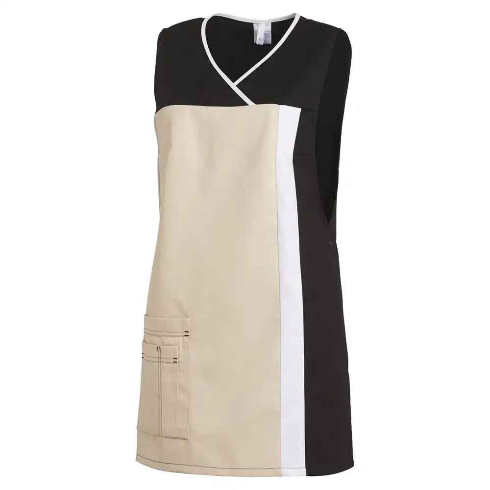 Damen-Überwurfschürze "08/2527" in hellsand/schwarz, I (36-42) - Bild 1