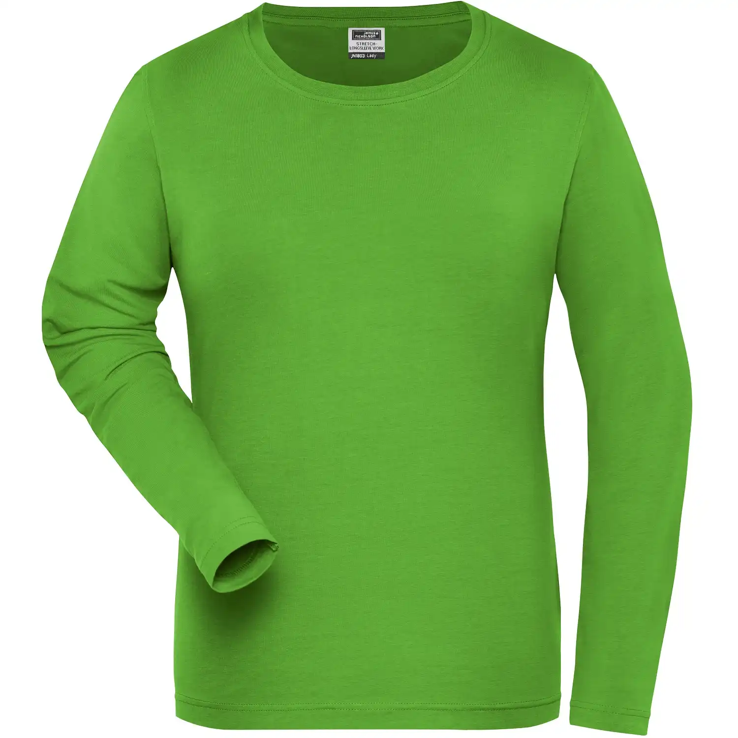 Damen Bio Stretch Langarmshirt "JN1803" UV-Schutz in lime-green, L - Bild 1
