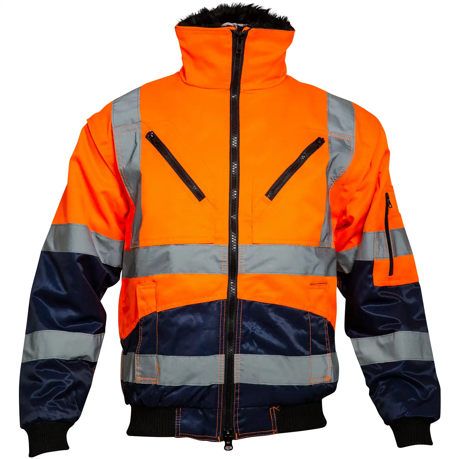 Warnschutz Pilotenjacke 4-in-1 "AGATHA" 0962 Essential in orange/marine, XL - Thumbnail 1