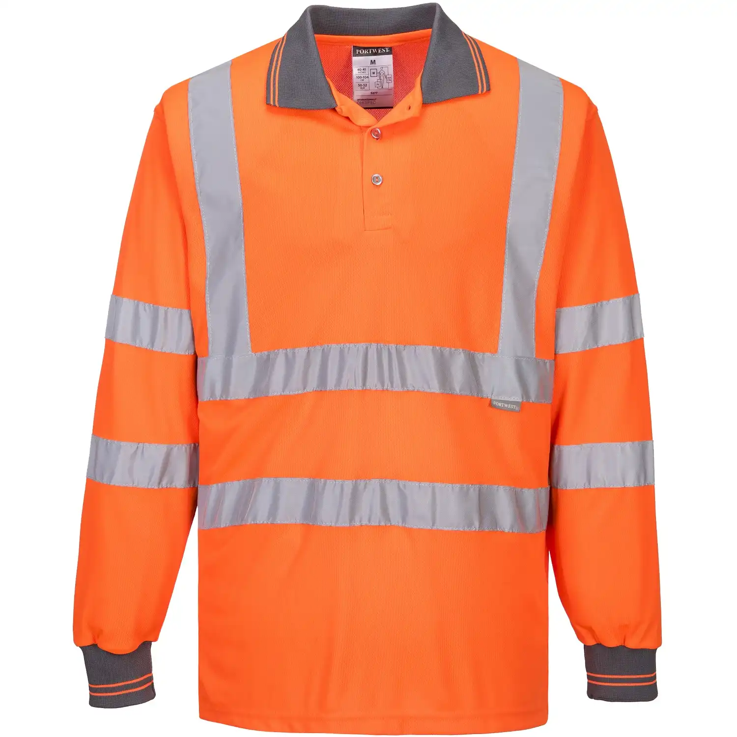 Warnschutz Langarm Poloshirt "S277" in Orange, XL - Bild 1