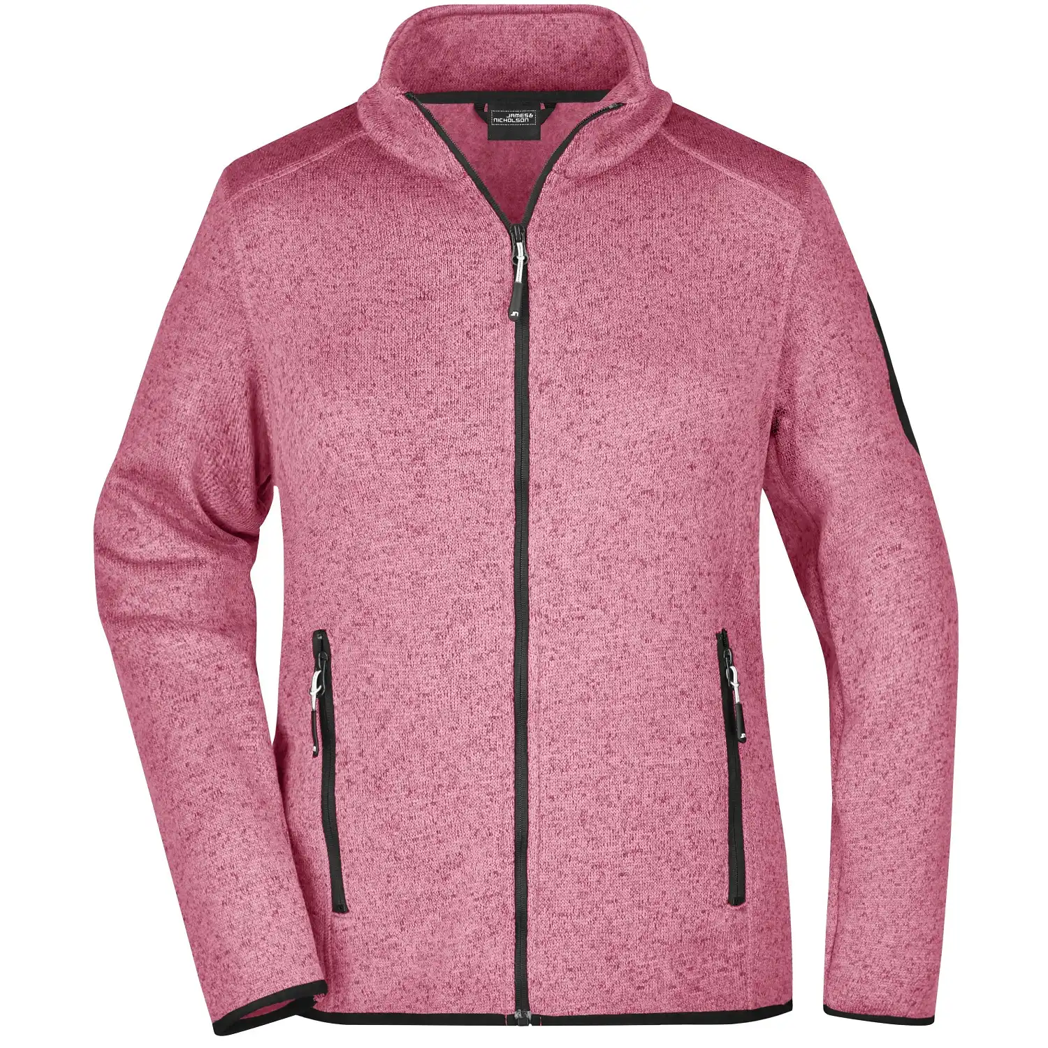 Damen Strickfleece-Jacke "JN761" in pink-melange, L - Bild 1