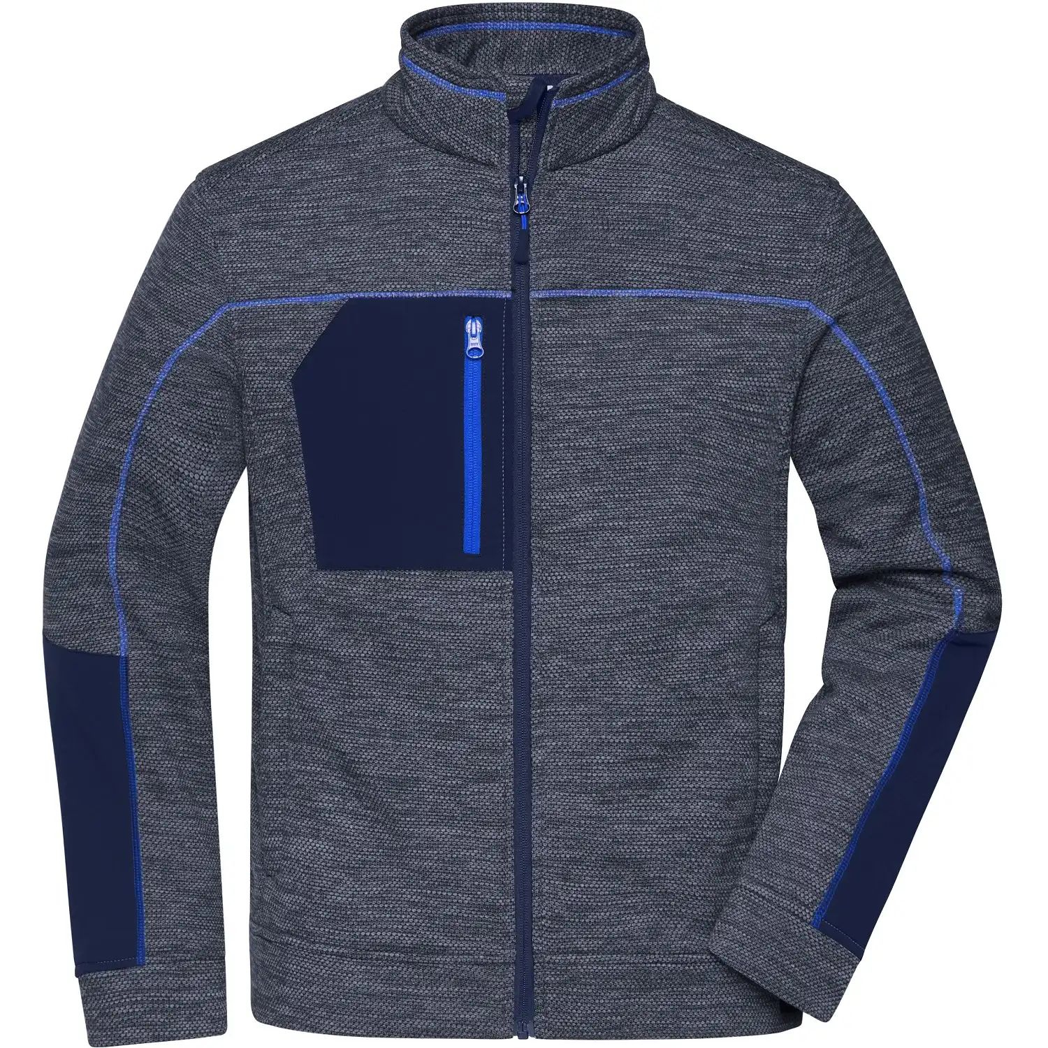 Fleecejacke "JN1818" in navy-melange, 6XL - Bild 1