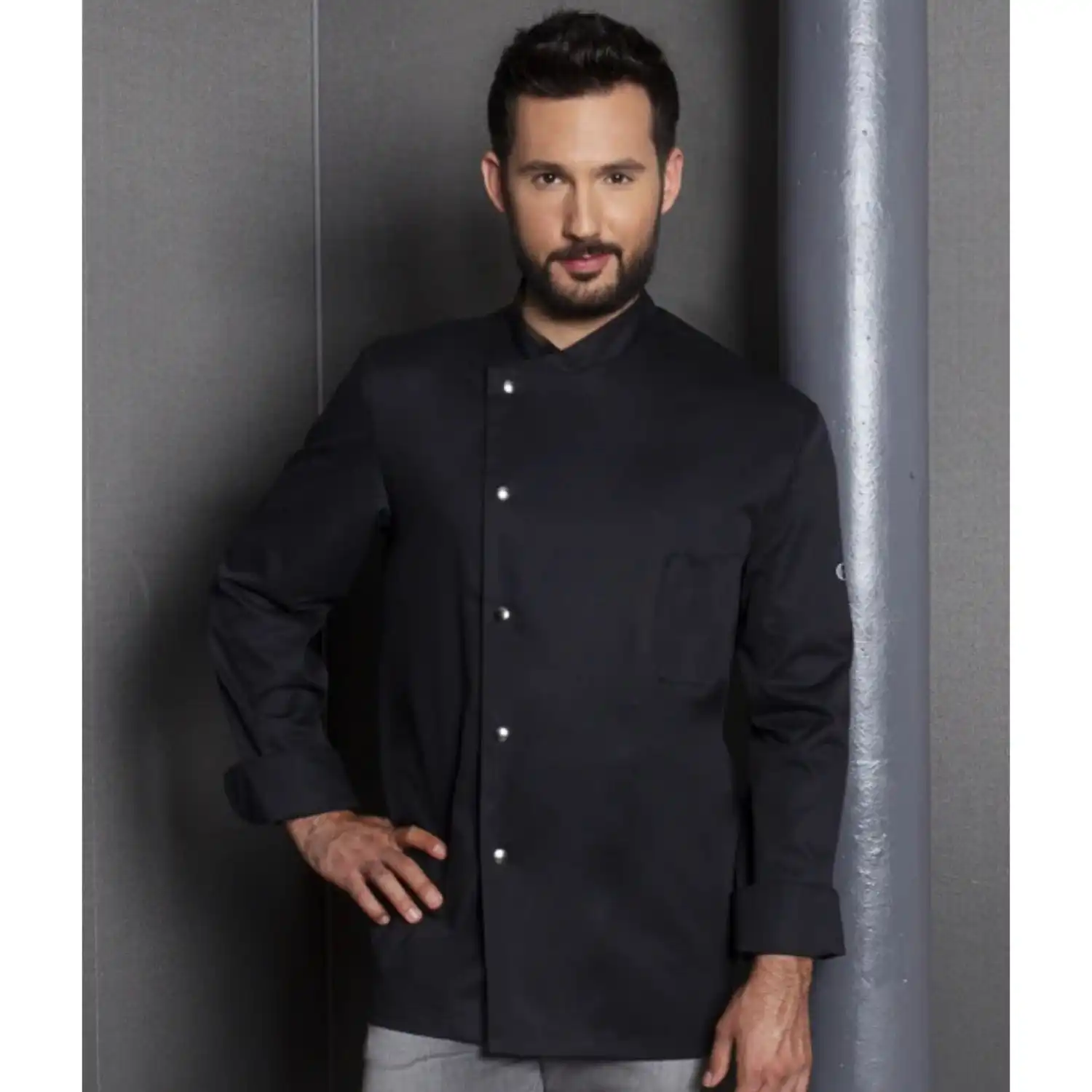 Herren Kochjacke Lars "JM 14" in schwarz, 48 - Thumbnail 6