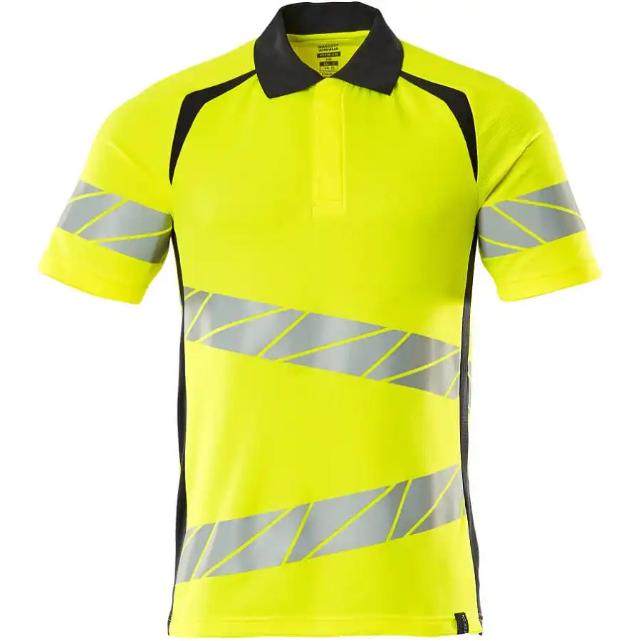 Warnschutz Polo-Shirt "ACCELERATE SAFE" UV-Schutz in gelb/schwarzblau, XXL - Bild 1