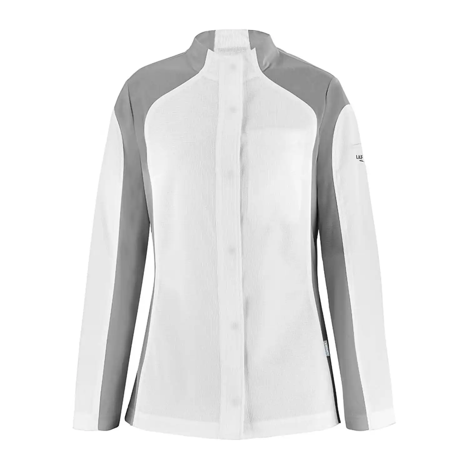 Damen Kochjacke "EMULSION" in weiß/grau, L - Thumbnail 1