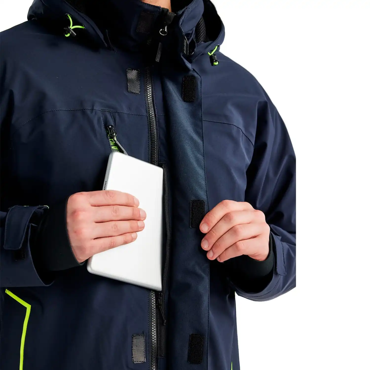 Stretch Winterjacke "4484" in dunkelmarine/gelb, M - Thumbnail 5