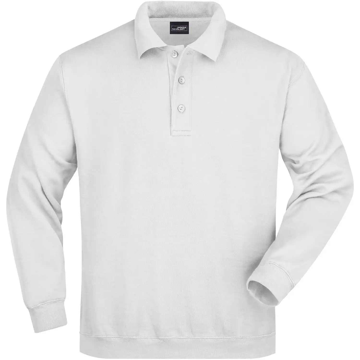 Polo Sweatshirt Heavy "JN041" in white, L - Bild 1