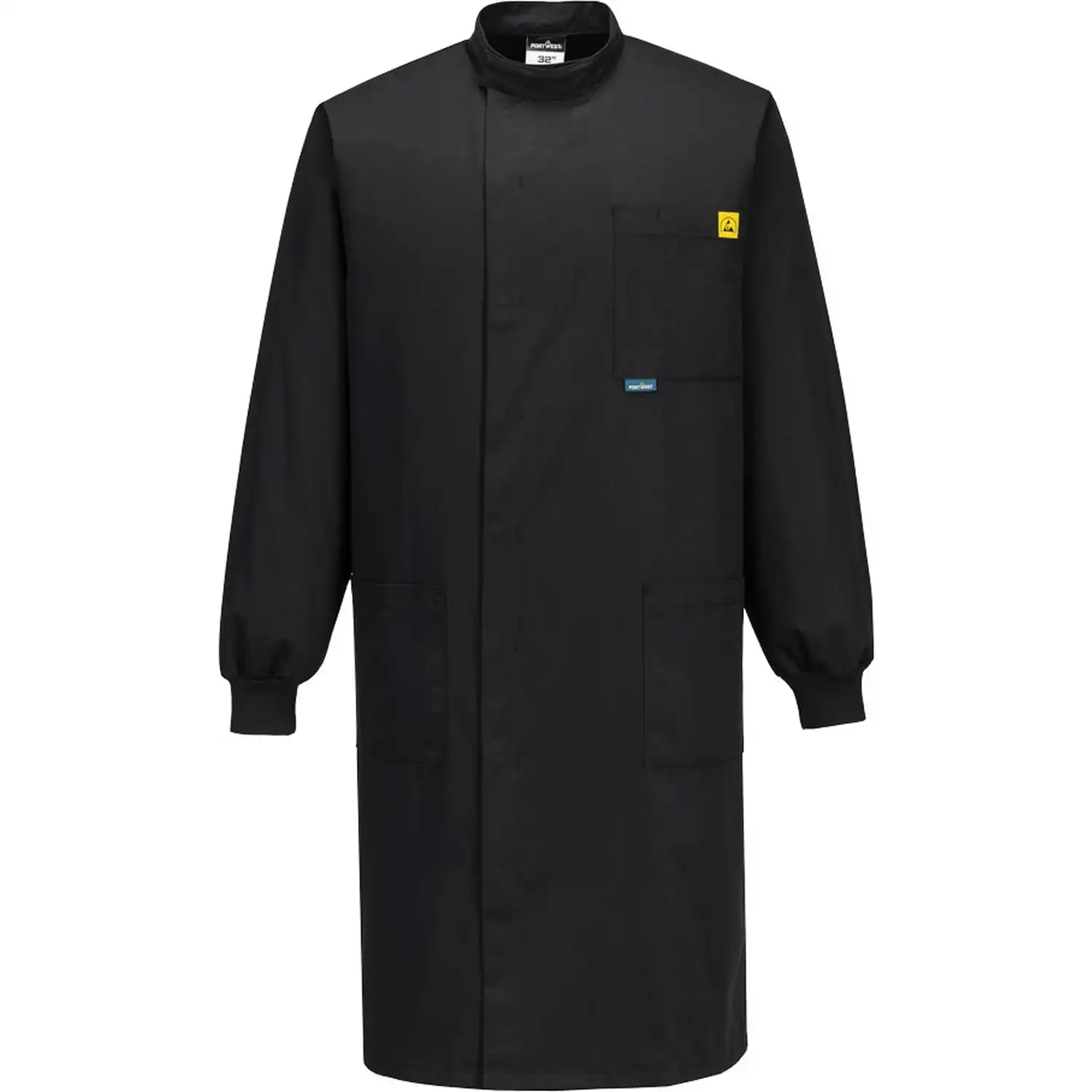 ESD Antistatik Kittel "AS15" in schwarz, L - Thumbnail 1
