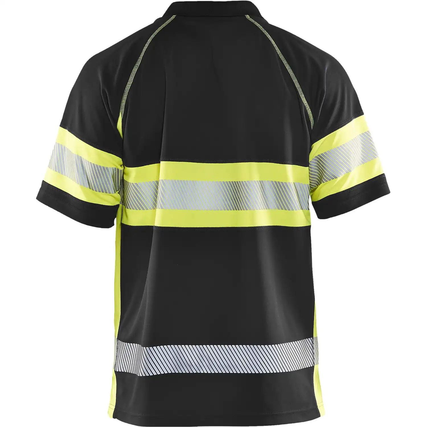 Warnschutz Polo-Shirt mit UV-Schutz "3338" in schwarz/gelb, L - Thumbnail 2