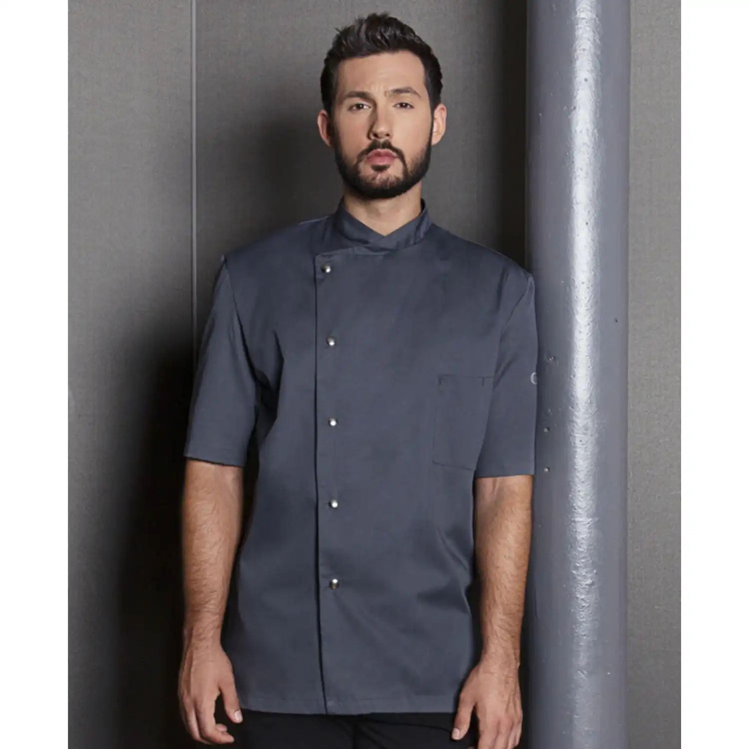 Herren Kochjacke Gustav "JM 15" in anthrazit, 48 - Thumbnail 6