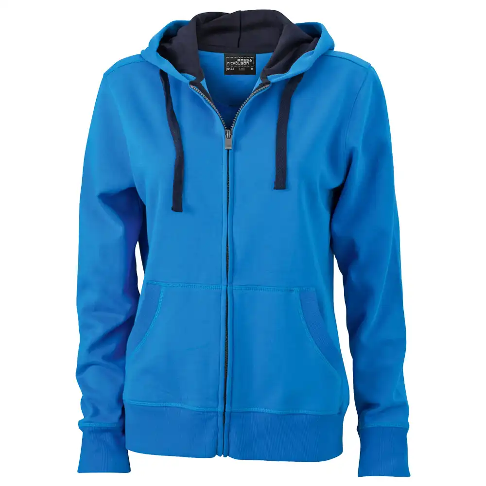 Damen Kapuzen Sweatjacke "JN594" in cobalt, L - Bild 1