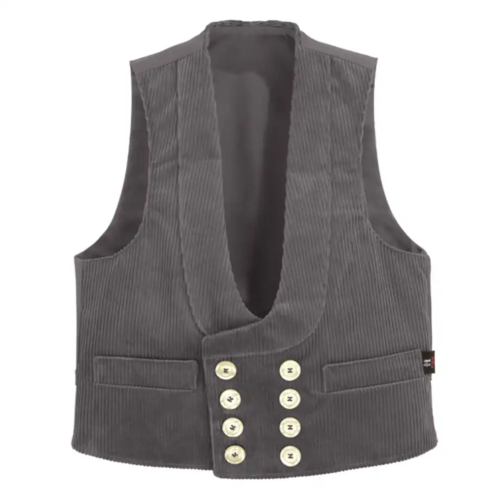 Zunftweste Trenkercord "HEINER" in grau, 44 - Thumbnail 1