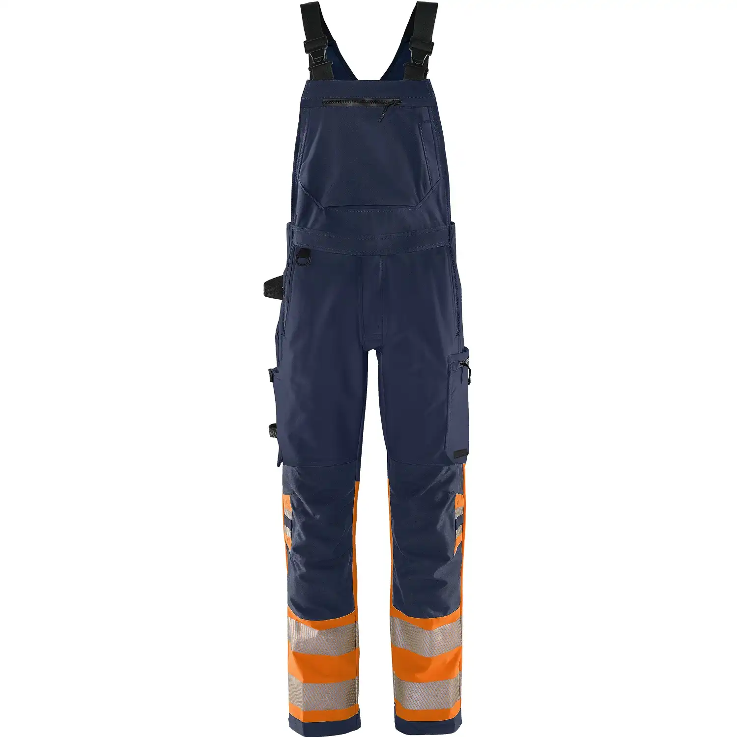 Warnschutz Stretch Latzhose "1032 GSTP" Green Stiby in orange/marine, C44 - Thumbnail 1