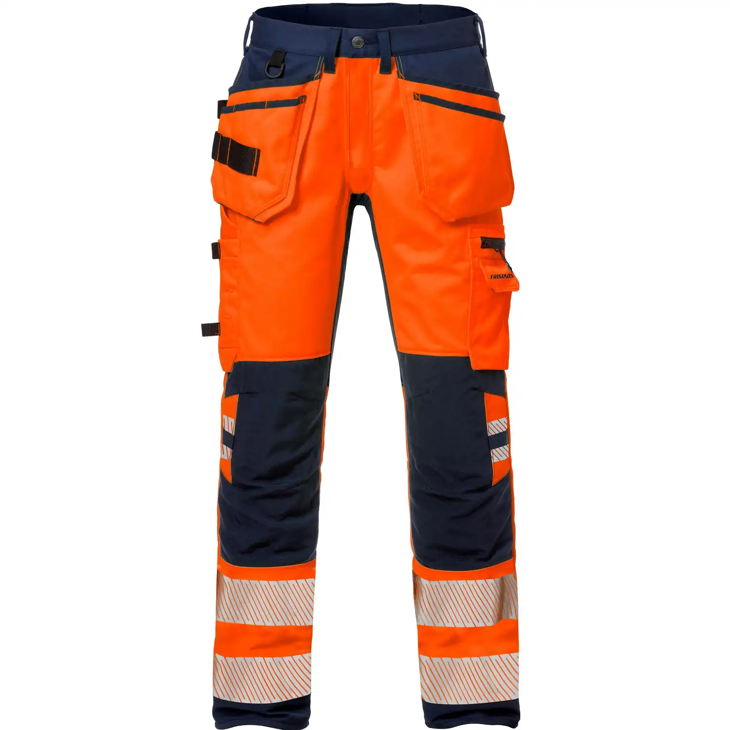 Warnschutz Stretch Handwerkerhose "2707 PLU" Stiby Kl. 2 in orange/marine, C44 - Thumbnail 1