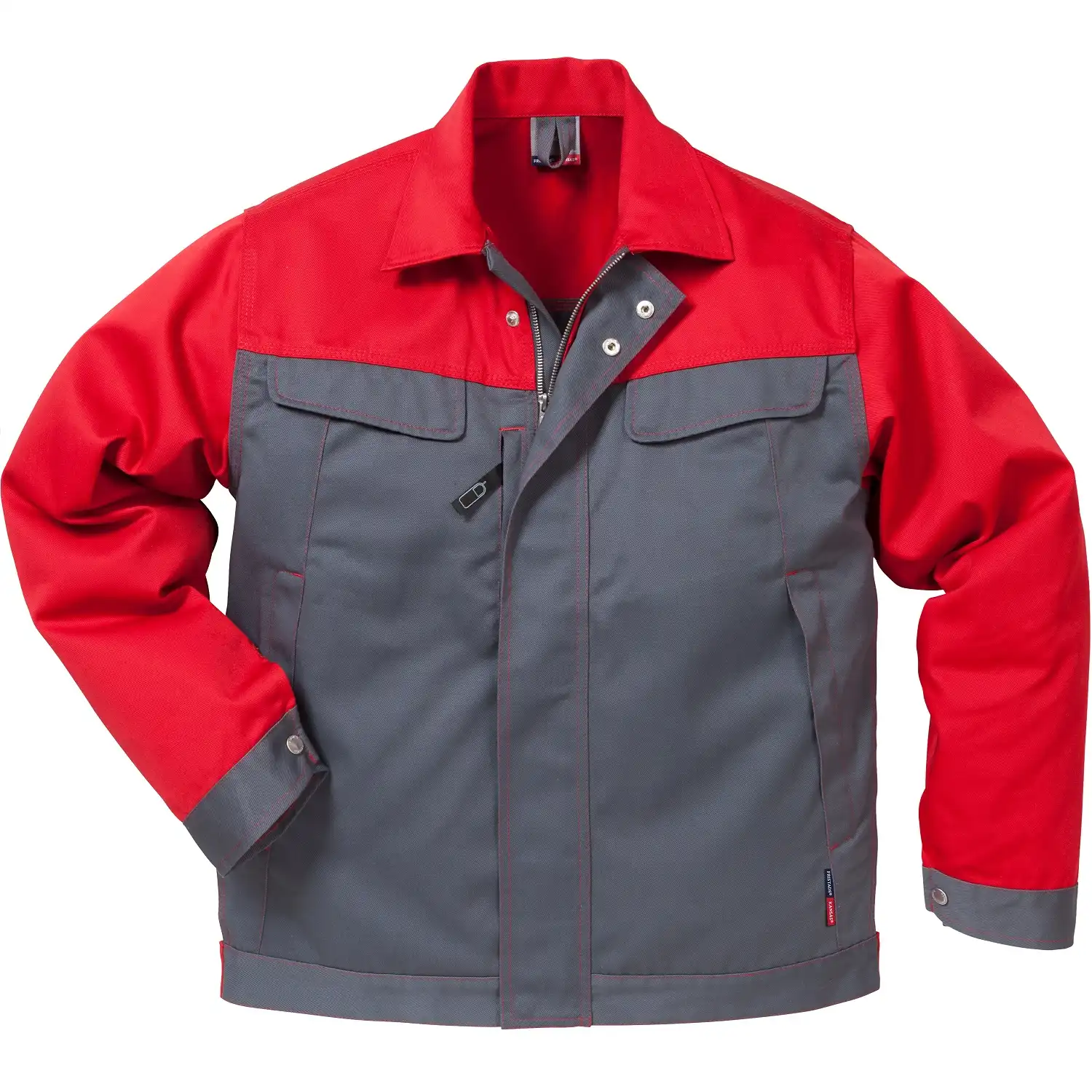 Bundjacke "4857" Icon Two Luxe in grau/rot, XS - Thumbnail 1