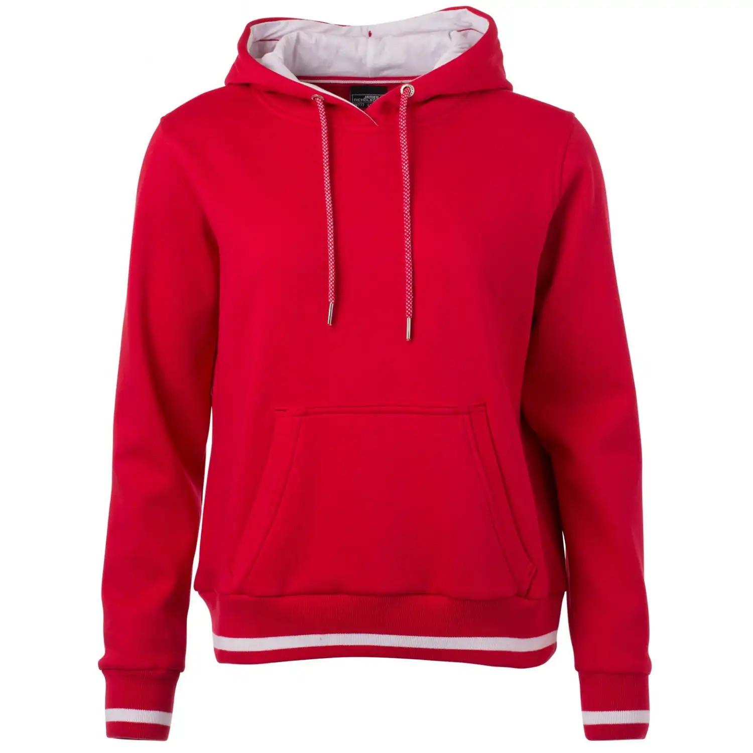 Damen Kapuzen-Sweatshirt "JN777" in red/white, L - Thumbnail 1
