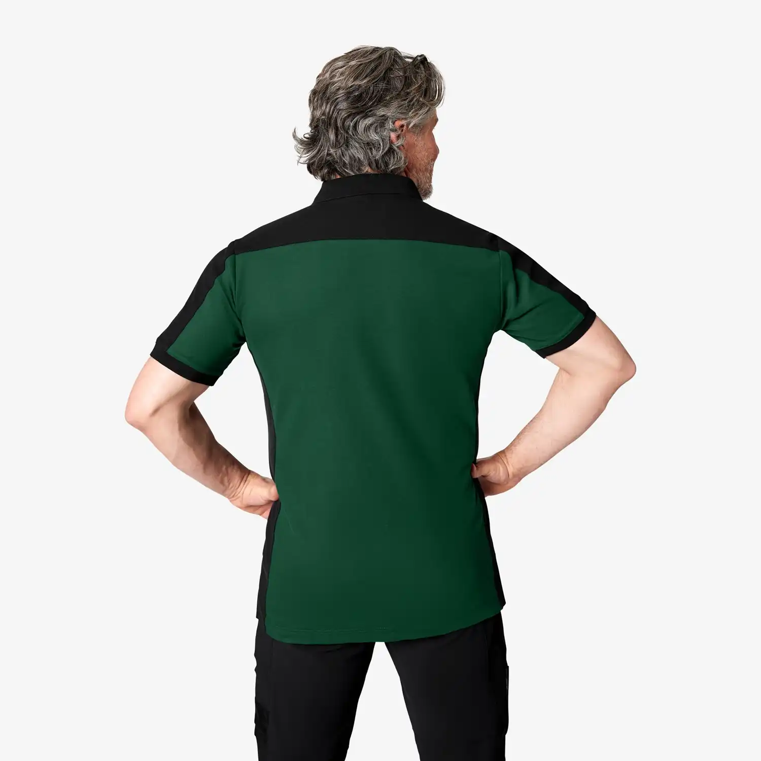 Polo-Shirt zweifarbig "KONRAD" in grün/schwarz, 3XL - Thumbnail 2