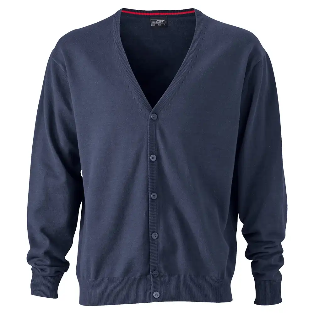 V-Neck Cardigan "JN661" in navy, 3XL - Thumbnail 1