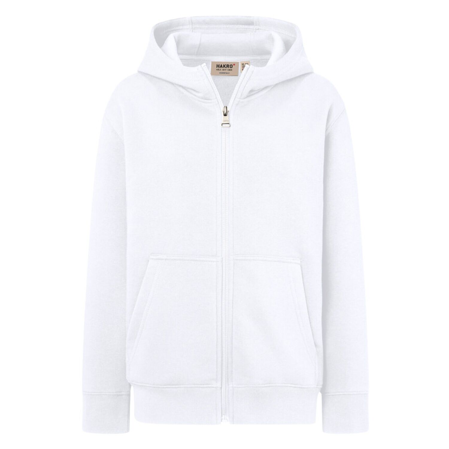 Kinder Sweatjacke Bio-Baumwolle "565" in 110/116, Weiß - Thumbnail 1