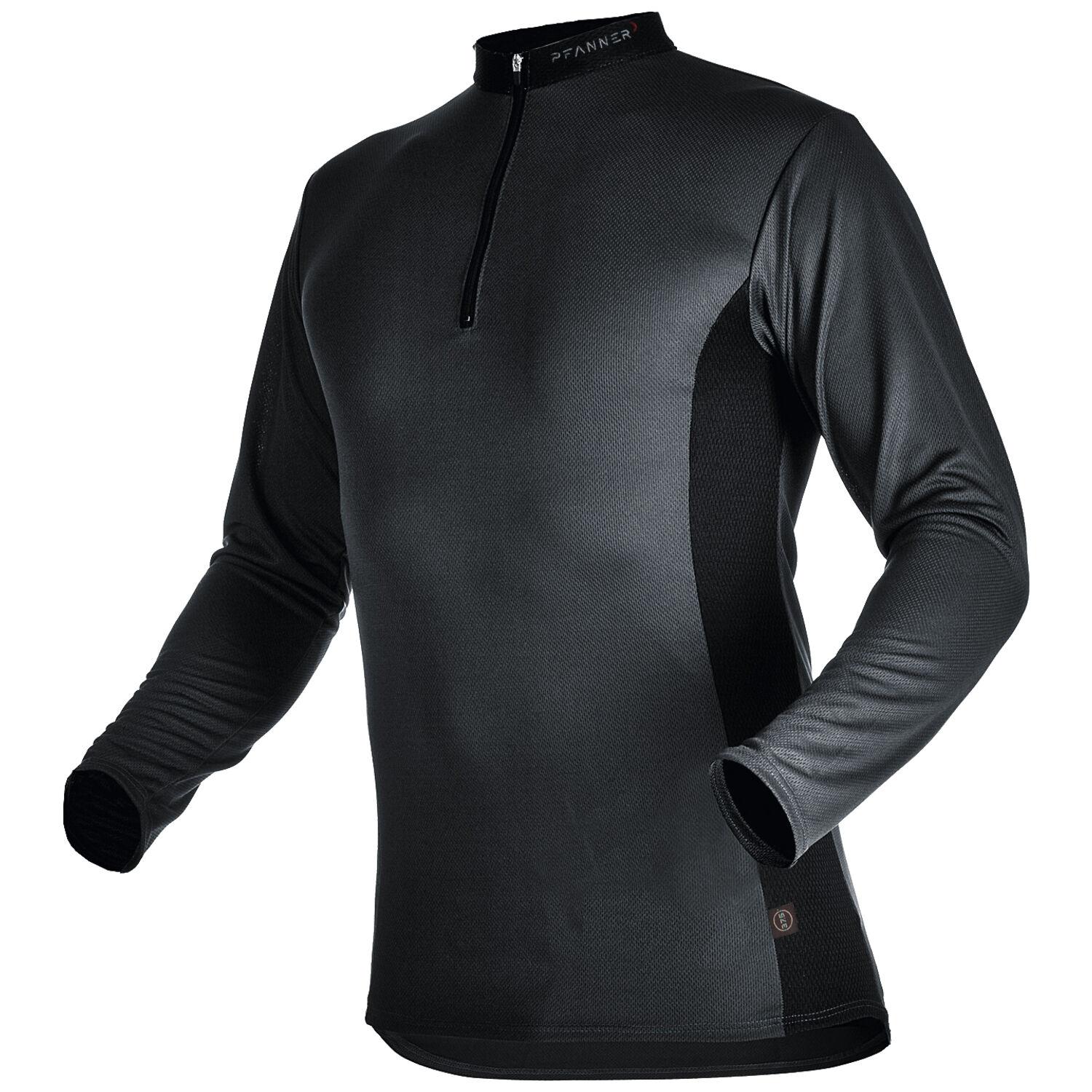 Funktionsshirt langarm "ZIPP-NECK" in grau, L - Bild 1