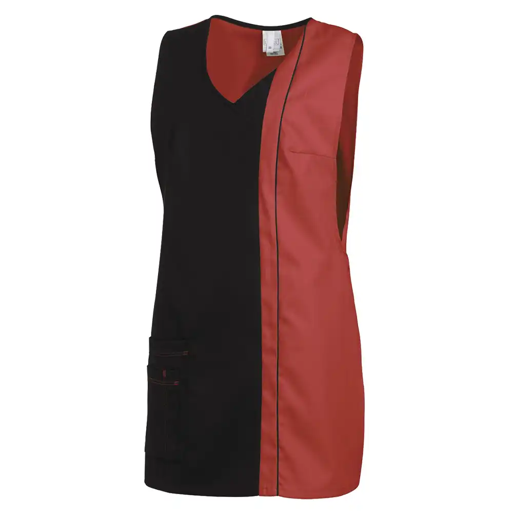 Damen Überwurfschürze "08/2541" in schwarz/bordeaux, II (42-48) - Bild 1