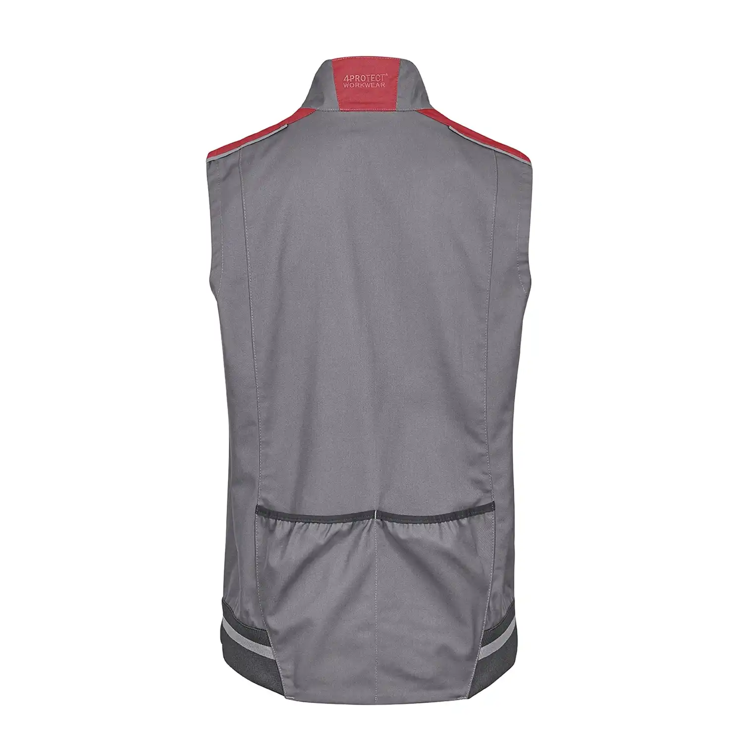 Workwear Weste in grau/rot, L - Thumbnail 2