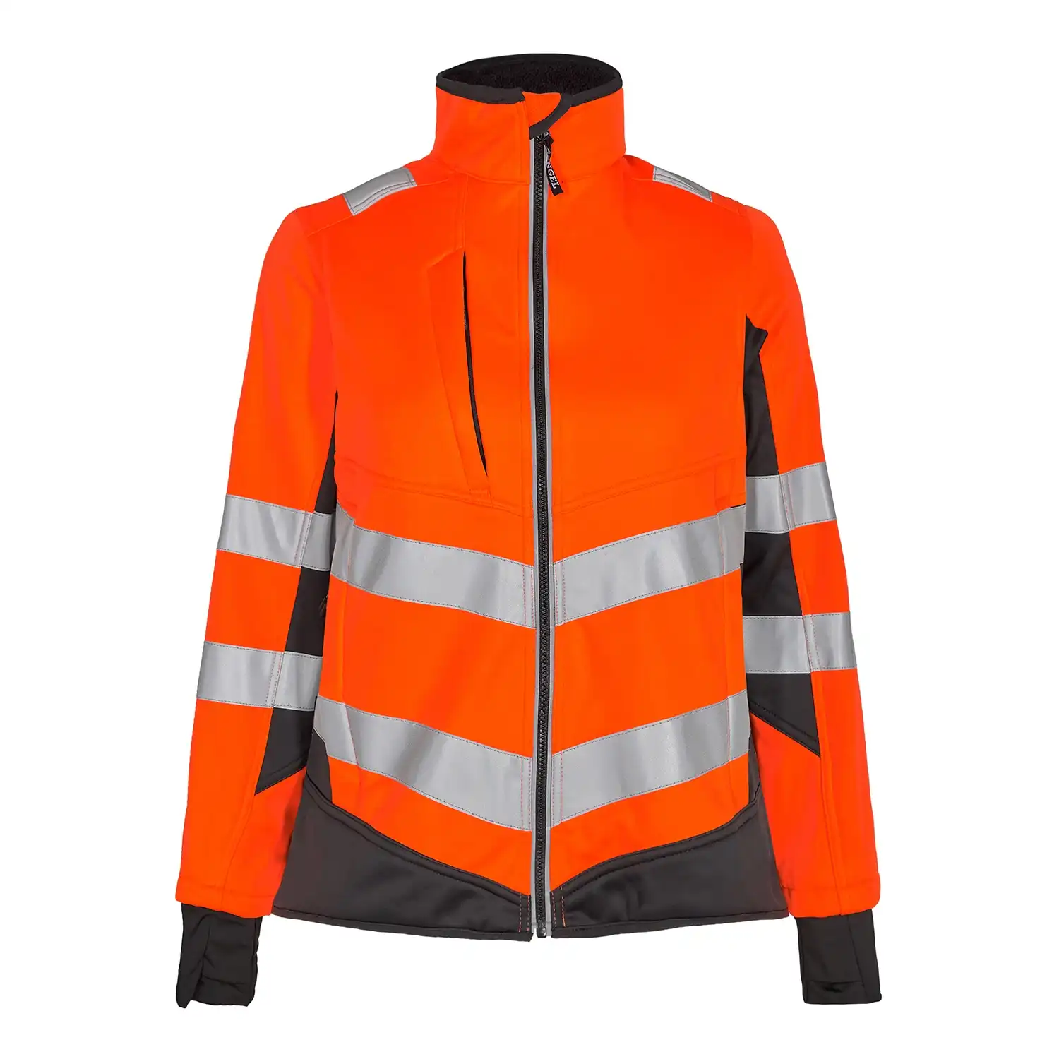 Damen Warnschutz Softshelljacke "1156-237" Safety Kl. 2 in orange/grau, S - Thumbnail 1