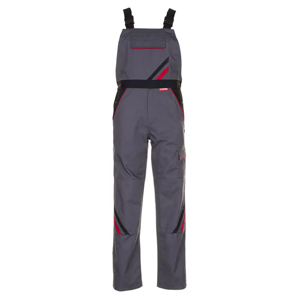 Latzhose "HIGHLINE" 285g/m² Canvas-Besatz in schiefer/schwarz/rot, 66 - Bild 1