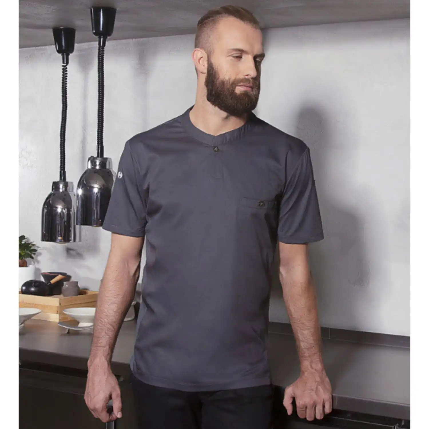 Herren T-Shirt Performance "TM 5" in anthrazit, L - Thumbnail 7